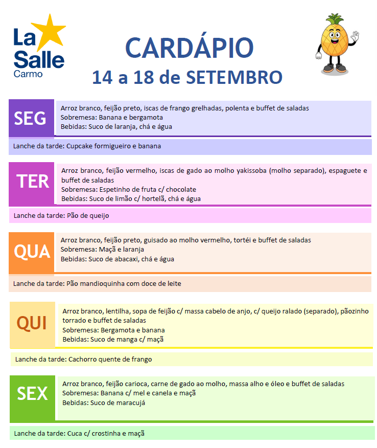 Cardapio - 14setembro